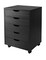 Contemporary Home Living 26.25" Black Unique Halifax Rectangular Office Cabinet with 5 Drawers